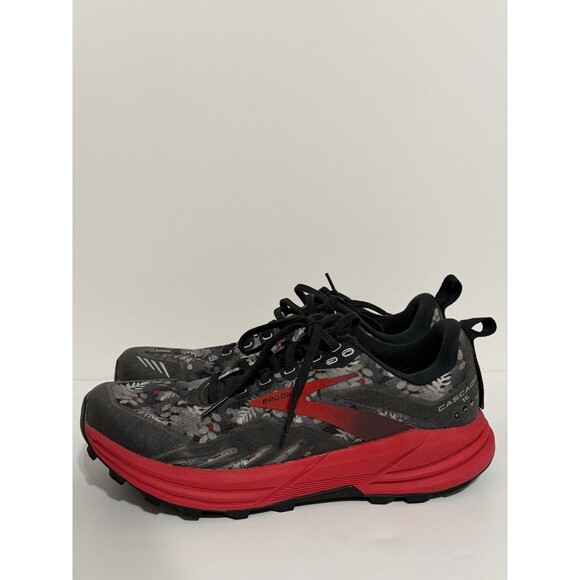 Brooks Cascadia 16 Sasquatch Sneaker Men's Size 8 Red Black Trail Running Shoes - Picture 2 of 11